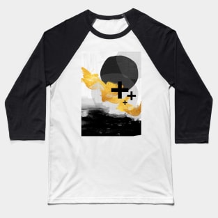 Black and Gold Abstract Baseball T-Shirt